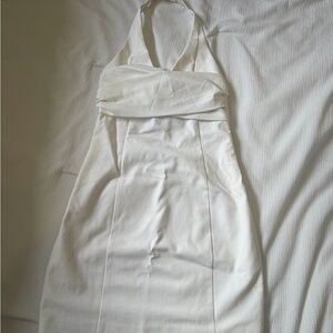 White Halter Sheath Dress